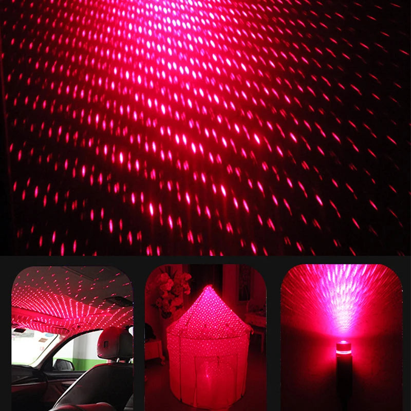 GlowRide™ Starlight Roof LED Projector - Rotating star projection close-up