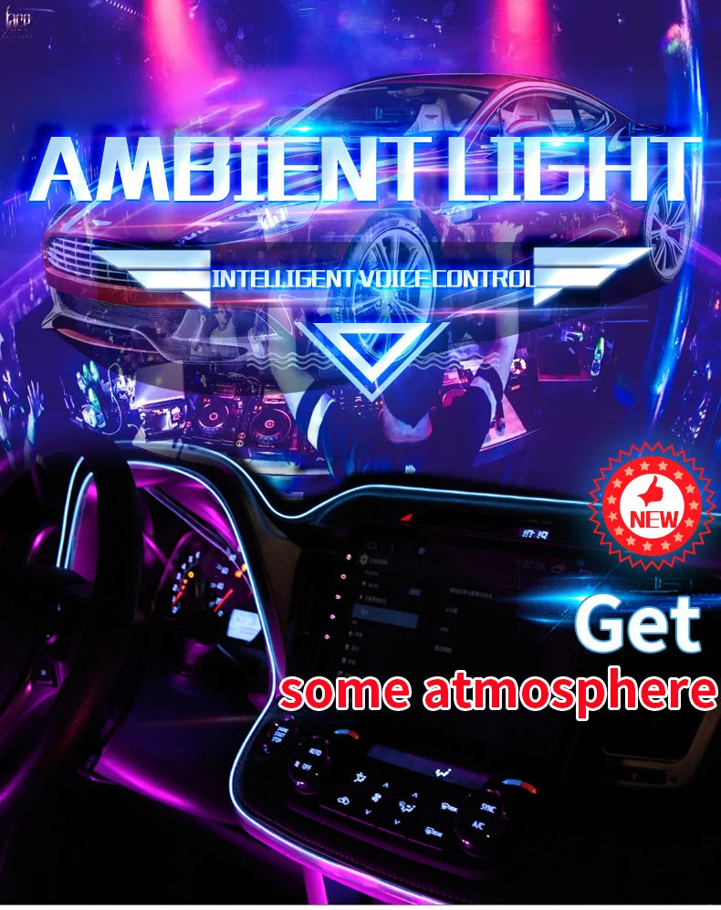 GlowRide™ Car Ambient LED Strip — 5M USB Neon Interior Lighting