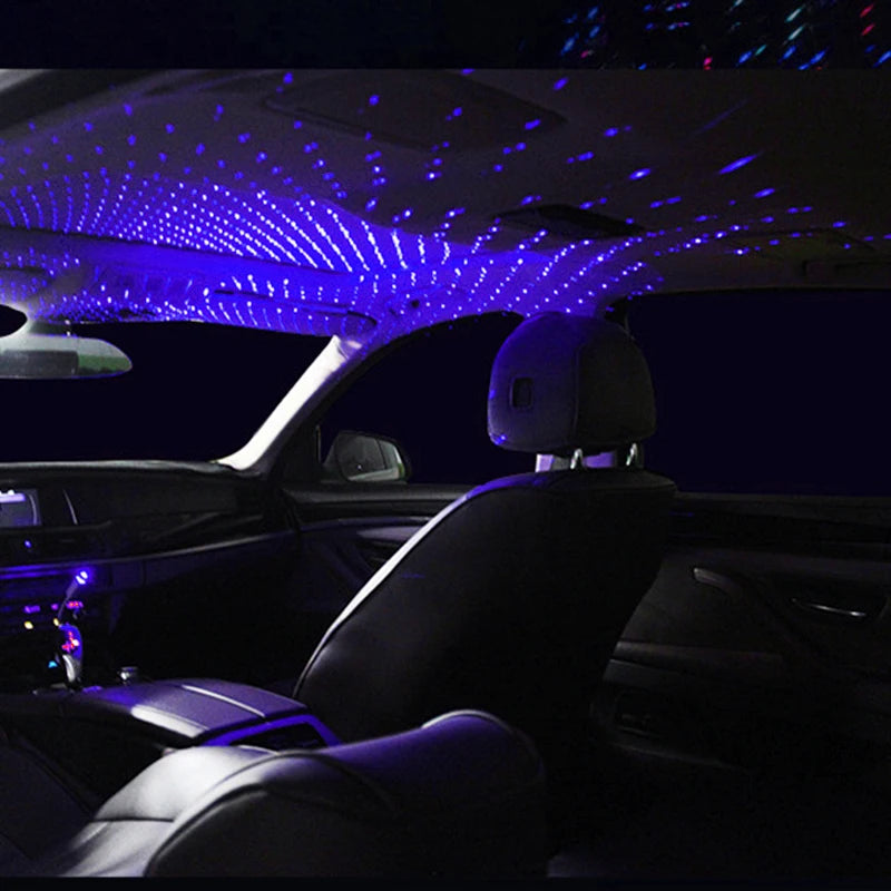 GlowRide™ Starlight Roof LED Projector - Star ceiling projector installed in car