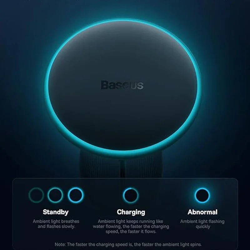 GlowRide™ Magnetic Wireless Car Charger — 15W Fast Charging