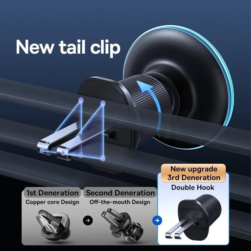 GlowRide™ Magnetic Wireless Car Charger — 15W Fast Charging