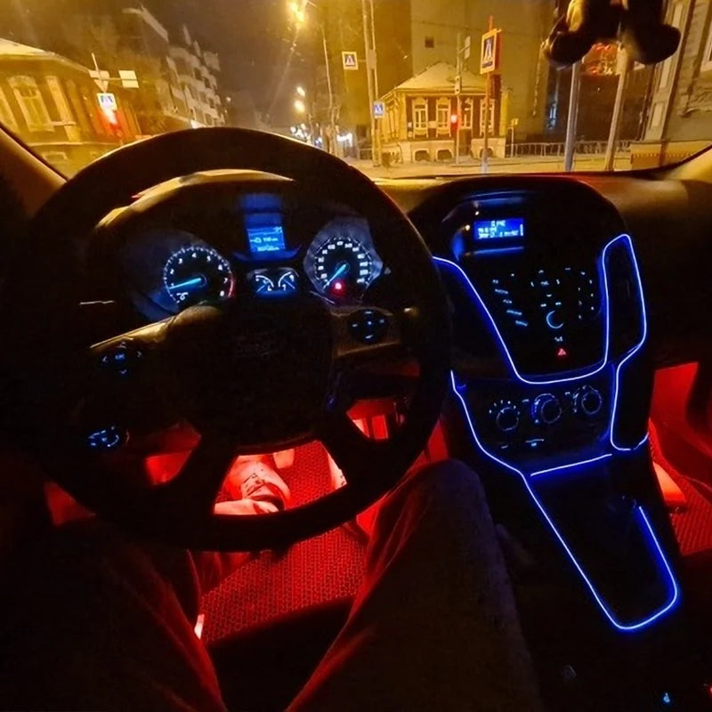 GlowRide™ Car Ambient LED Strip — 5M USB Neon Interior Lighting