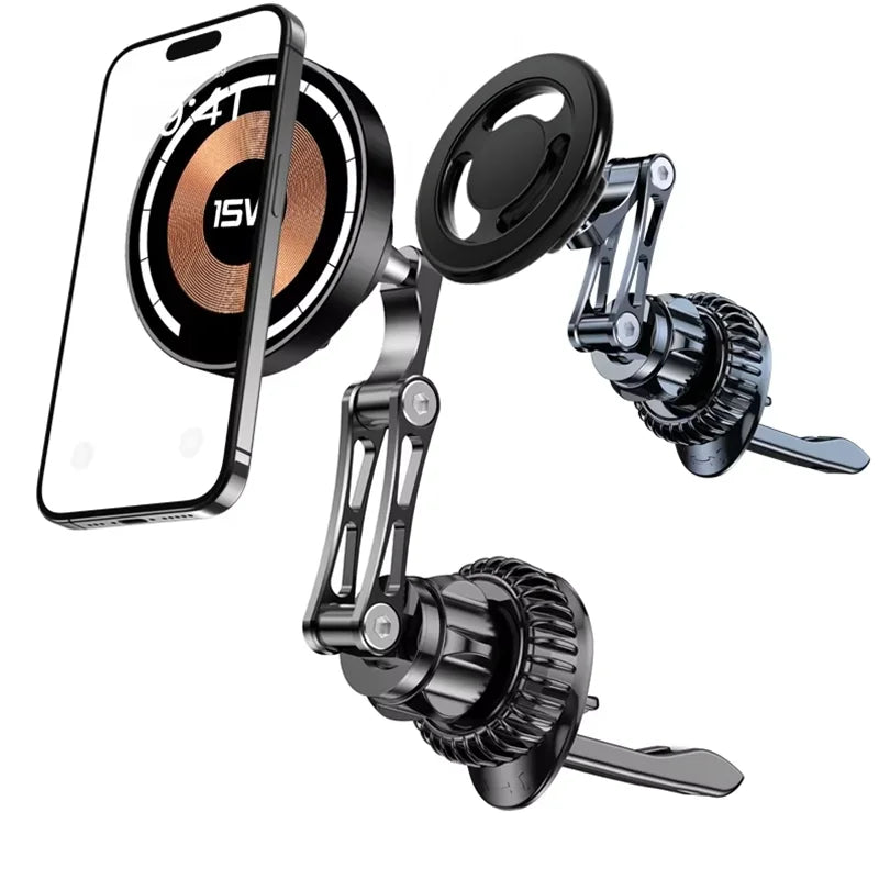 GlowRide™ Magnetic Wireless Car Charger Mount - 15W magnetic fast wireless charger for car vent