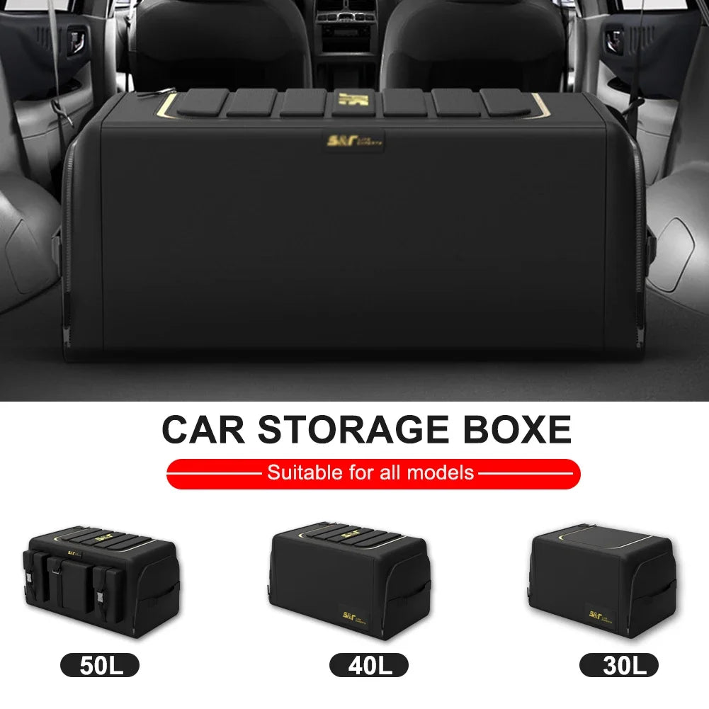 GlowRide™ Collapsible Car Trunk Organizer - Multiple compartments for groceries and gear