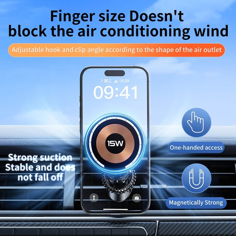 GlowRide™ Magnetic Wireless Car Charger Mount - Compatible with iPhone and Samsung Galaxy