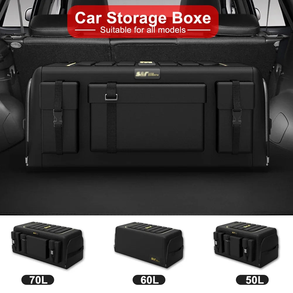 GlowRide™ Collapsible Car Trunk Organizer - Non-slip velcro base stays locked in trunk