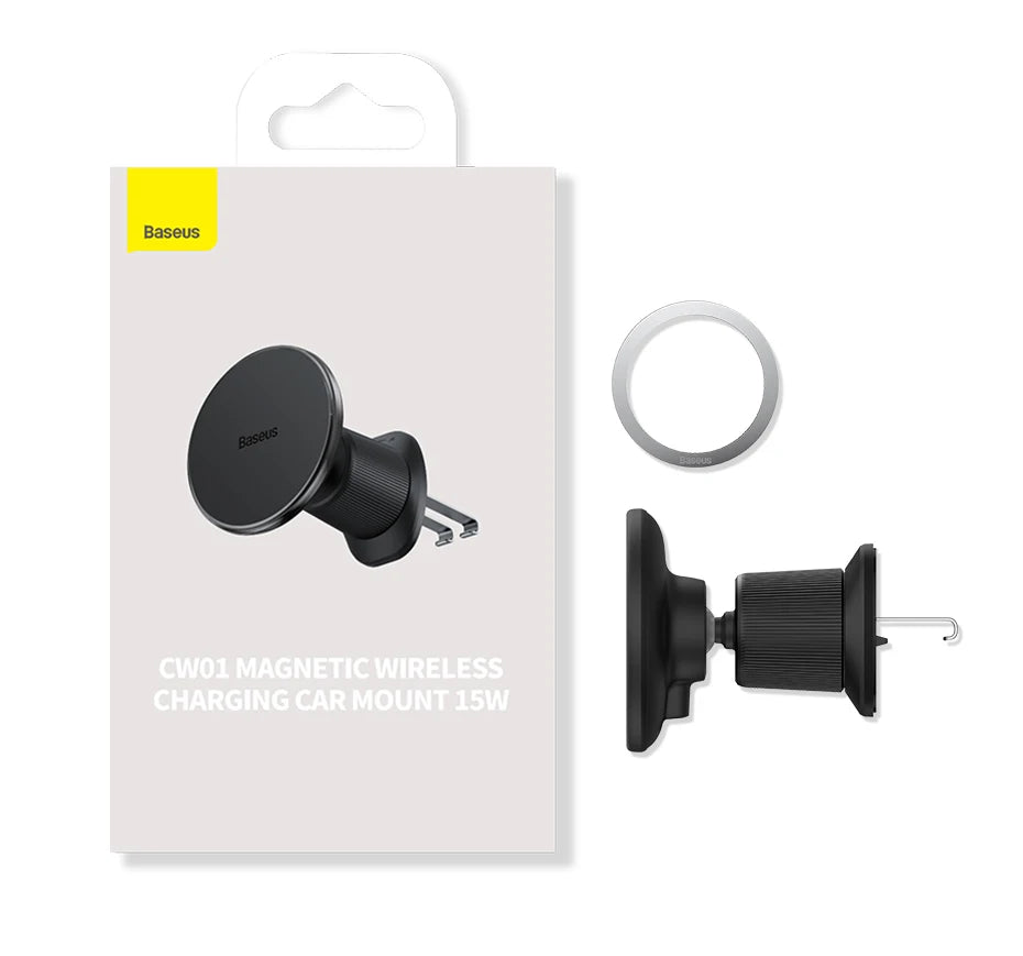GlowRide™ Magnetic Wireless Car Charger — 15W Fast Charging