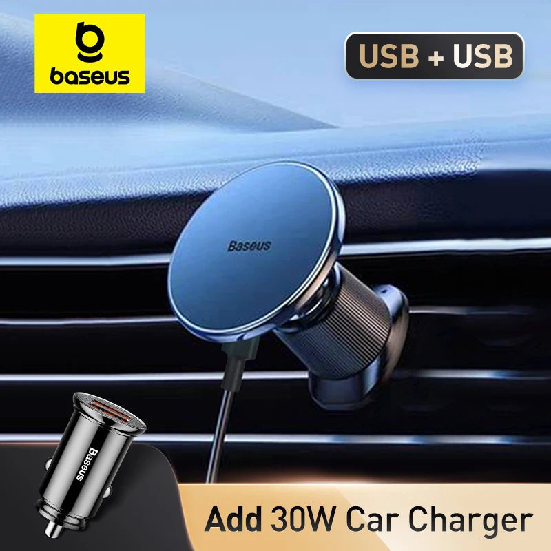 GlowRide™ Magnetic Wireless Car Charger — 15W Fast Charging