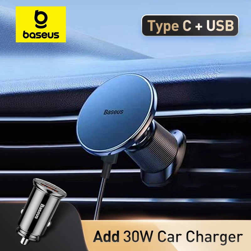 GlowRide™ Magnetic Wireless Car Charger — 15W Fast Charging